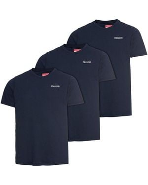 Kappa Kurzarmshirt Aus 100% Baumwolle (Set, 3Er-Pack) Für Damen Und Herren - Blau