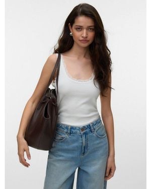 Vero Moda Tanktop Vmnana Lace Tank Top Jrs Noos Baumwollmischung - Blau