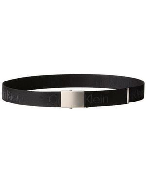 Calvin Klein Stoffgürtel Logo Webbing Plaque 38Mm Fixed Größenverstellbar Mit Metallschließe - Schwarz