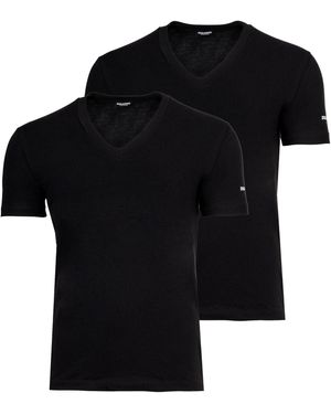 DSquared² T-Shirt Baumwolle (Packung, 2er Pack) - Schwarz