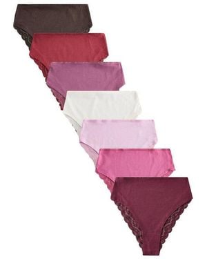 Next Slip Hochbundslips Mit Spitze Und Hohem Bein, 7Er-Pack (7-St) - Pink