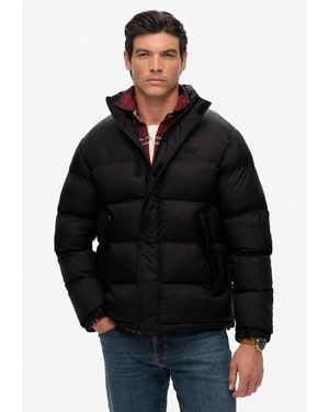 Superdry Steppjacke Non Hooded Tech Padded Jkt Aus Nylon, Loose Fit, Mit Hochschließendem Kragen - Schwarz
