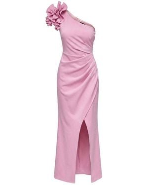 Ombre Abendkleid Abendkleid Mit Asymmetrischem Schnitt Und Rüschen Xl (Kein Set, 1-Tlg) - Pink