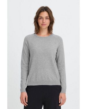 Oxmo Strickpullover Oxbmmnora Basic Raglan Pullover - Grau