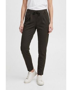 ONLY Jogger Pants Onlpoptrash – Joggerhose Mit Tunnelzugbund Und Stretch Casual, Milano Rib, Regular Fit, Viskosemischung - Schwarz