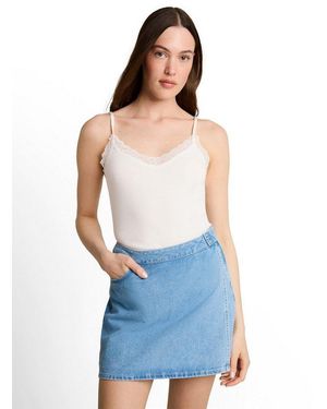 Tom Tailor Spaghettitop Sommertop Mit Spitze - Blau