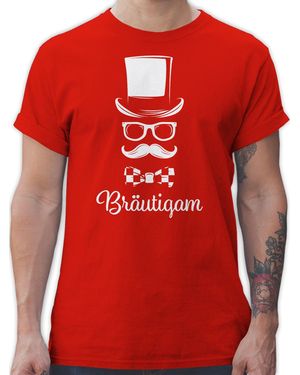 Shirtracer Bräutigam Gentleman Schreibschrift - Männer - Premium T- shirt junggesellenabschied - tshirt herren jga - Rot