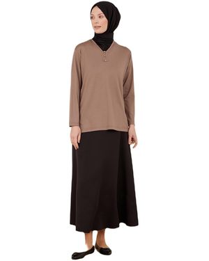 Armine Longshirt Armine Top , Premium Gekämmte Baumwolle, Schmucklos Langarmshirt - Schwarz