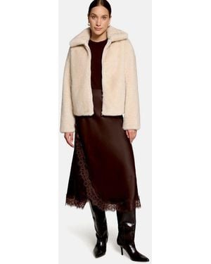 Zero Midirock Damen Mit Spitze Spitze - Braun