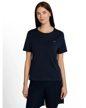 Tom Tailor Kurzarmshirt Sommershirt Mit Kleinem Statement-Print - Blau