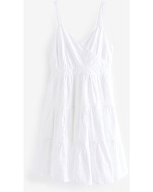 Next Sommerkleid Sommerliches Minikleid mit Lochstickerei (1-tlg) - Weiß
