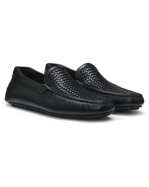 BOSS Noel_Mocc Slipper Urlaubsschuh, Schlupfschuh, Sommerschuh, Loafer Im Mokassin Style - Schwarz