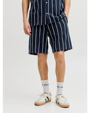 Jack & Jones Sweatshorts Jpstjaiden Coba Stripe Jog Short Srt Sn - Blau