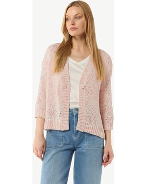 comma casual identity Strickjacke im Loose-Fit Rippblende - Blau