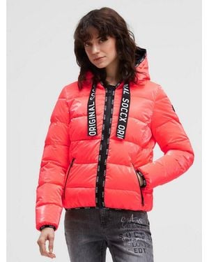 SOCCX Winterjacke Mit Reißverschluss An Den Einschubtaschen - Rot