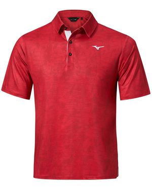 Mizuno Poloshirt Golf Polo Quick Dry Hazard Rot UK L
