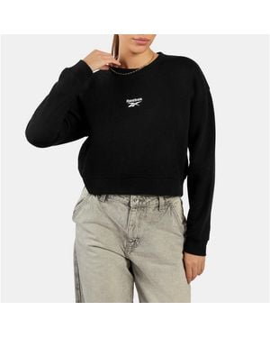 Reebok Sweatshirt Hazel Cropped Sweatshirt Aus Baumwolle Und Polyester - Schwarz