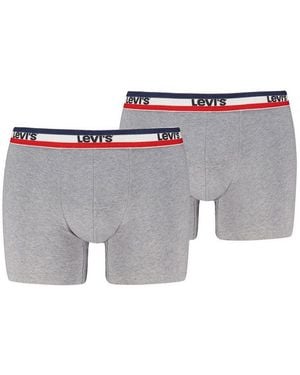 Levi's Boxershorts Levis Repeat Spw Logo Boxer Brief (2Er Pack) Ohne Eingriff, Elastischer Logobund, Baumwoll-Mix - Schwarz