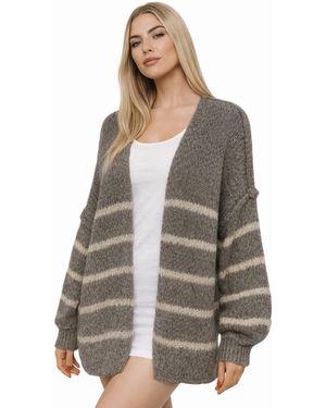 Worldclassca Cardigan Strickjacke Cardigan Open Front Pullover) - Grau