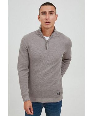 11 Project Troyer Prstefanos Schicker Pullover Mit Troyer-Kragen - Grau