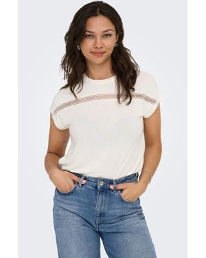 ONLY Kurzarmshirt ONLFREE LIFE BATSLEEVE O-NECK MIX TOPJRS - Weiß