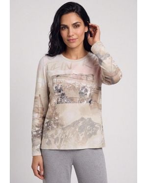 Olsen T-Shirt Mit Panneaux-Dessin Und Dekorativen Details - Natur