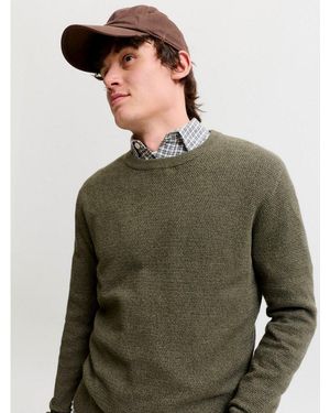 Jack & Jones Strickpullover Jjeryder Knit Crew Neck Noos Baumwolle, Regular Fit - Grün