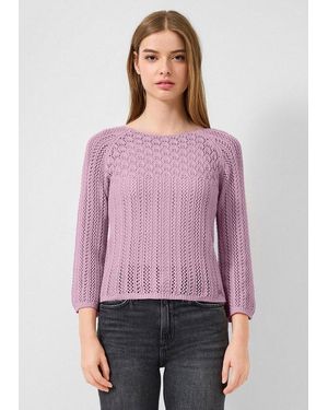 QS 3/4 Arm-Pullover Strickpullover Ajourpullover - Lila