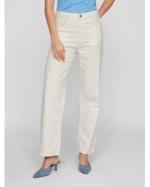 Vila High-Waist-Jeans Vikelly Jaf Hw Straight Jeans-Noos Baumwollmischung - Weiß