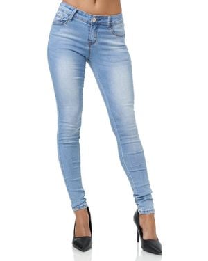 Elara Stretch Hose Push Up Jeans (1-tlg) - Blau