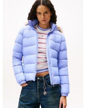 Tommy Hilfiger Steppjacke Tjw Basic Hooded Down Jacket Ext Mit Logostickerei - Blau