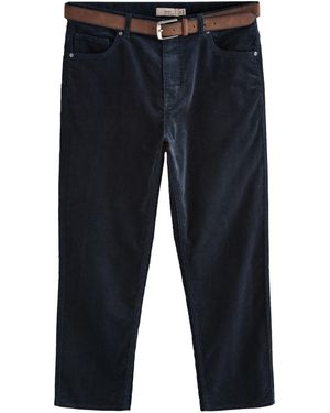 Next Straight Fit Cordhose mit Gürtel (2-tlg) - Blau