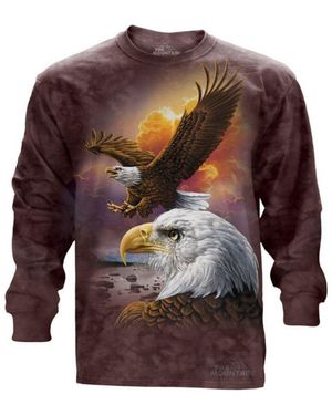 The Mountain Langarmshirt Eagle & Clouds / Adler & Wolken - Braun