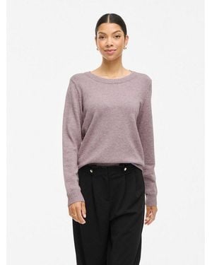 Vila Rundhalspullover Viril O-Neck L/S Knit Top - Pink