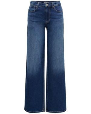 ONLY High-Waist-Jeans Onlmadison Blush Hw Wide Dnm Dot229 Noos Baumwollmischung, High Waist, Wide Fit - Blau
