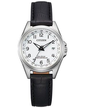 Citizen Funkuhr EC1180-14A, Armbanduhr, uhr, Solar, Lederarmband, Saphirglas, Datum - Schwarz