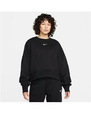 Nike Fleecepullover Nike Damen Pullover Phoenix Fleece Over-Oversized Crewneck Dq5761 - Schwarz