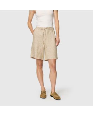 M·a·c Leinenhose Sanny Shorts, Bermudas Mit Gummizug Und Kordelzug - Natur