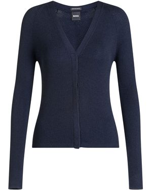 BOSS Strickpullover Friva (1-tlg) - Blau