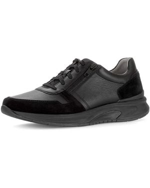 Gabor Sneaker, Komfortschuh, Schnürschuh, Halbschuh Im Materialmix, G-Weite - Schwarz