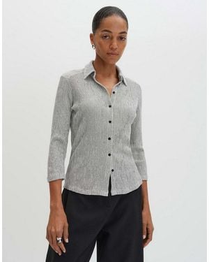someday. 3/4-Arm-Shirt Blusenshirt Aus Viskosemix Slim Fit - Grau