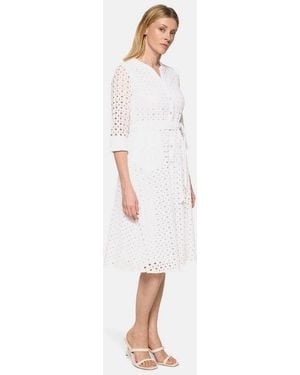 BETTY&CO Hemdblusenkleid Damen Mit Bindegürtel - Weiß
