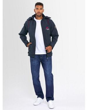 Arctic Seven Softshelljacke Asadventuraa Sportliche Outdoorjacke Mit Abnehmbarer Kapuze - Blau