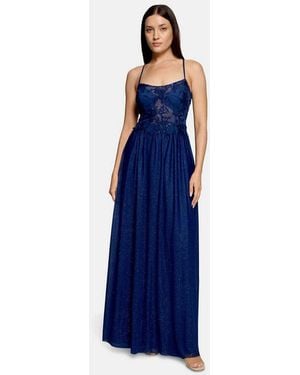 Vera Mont Abendkleid Damen Im Glitzer-Look - Blau