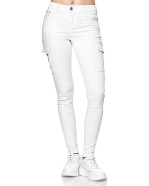 Elara Cargohose Cargo Jeans (1-tlg) - Weiß
