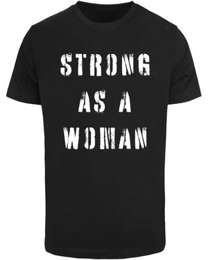 Merchcode WD - Strong As A Woman T-Shirt Round Neck (1-tlg) - Schwarz