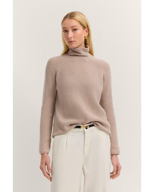 Bugatti Rollkragenpullover aus Woll-Kaschmir-Mix - Natur