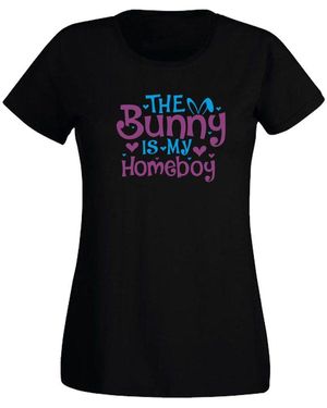 G-graphics T- - The Bunny is my homeboy Slim-fit-Shirt - Schwarz