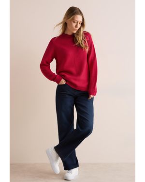 Cecil Stehkragenpullover mit Struktur - Rot