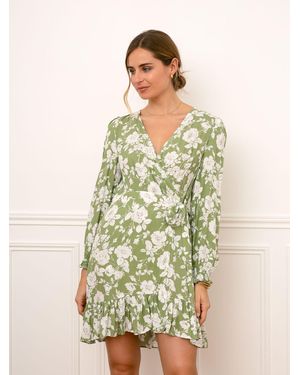 Annis Fashion & Accessoires Wickelkleid "MARTA" (1-tlg) NEU, Viskose, sommerlich - Grün